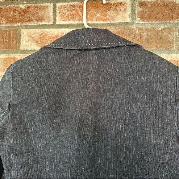 Talbots Denim Crop One Button Blazer Jacket Women’s 8 Dark Wash Blue - Picture 7 of 8